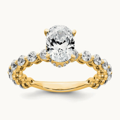 Oval Engagement Ring, 2.50 ct tw Lab-Grown Diamond — 14K Yellow Gold