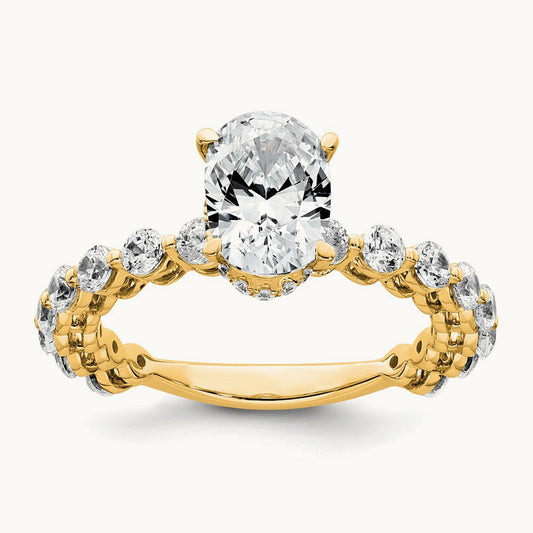 Oval Engagement Ring, 2.50 ct tw Lab-Grown Diamond — 14K Yellow Gold