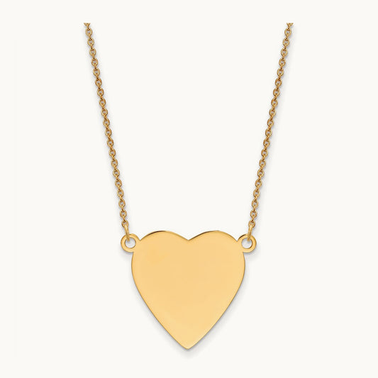 Plain .013 Gauge Heart Engravable Disc 18in Necklace — photo set