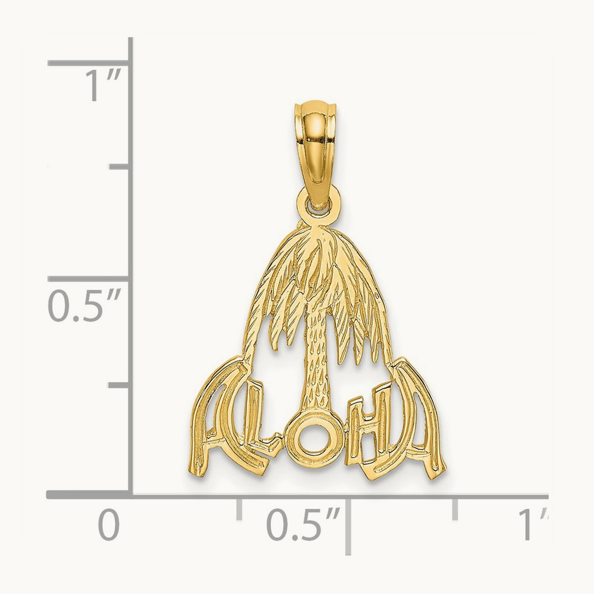 ALOHA Palm Tree Charm, 14K