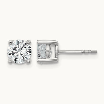 1/2ct Cert Lab Grown Diamond VS+ F+ Round Complete Stud Earrings, 18K White Gold