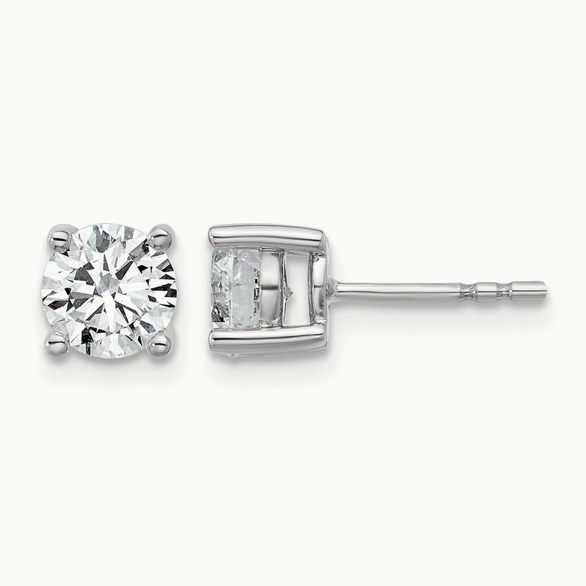 Round Heavyweight Stud Earrings, 0.10-7.00 ct tw Lab-Grown Diamond — 1 1/2 ct, 18K White Gold