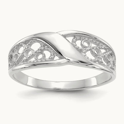 Filigree Ring, 14K White Gold