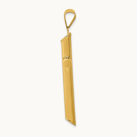 3-D Polished Hollow Cross Pendant, 14K