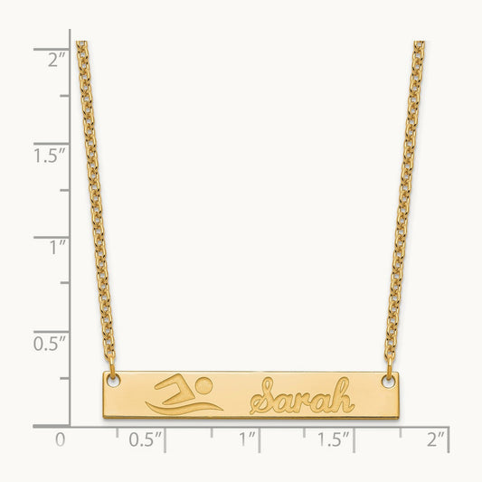 Sterling Silver/Gold-plated Medium Customized Bar Necklace