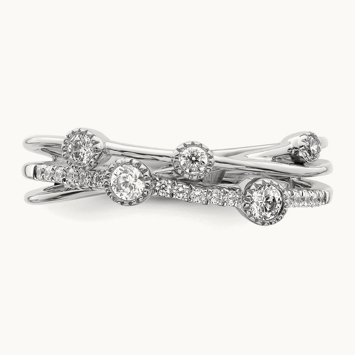 Criss Cross Ring, 0.25 ct tw Lab-Grown Diamond — 14K White Gold