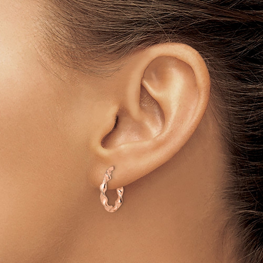 Twisted Hoop Earrings — Leslie's — 14K Rose Gold