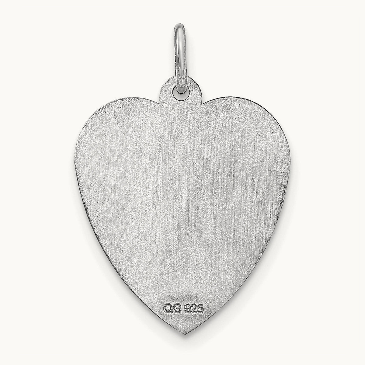 Heart Disc Name Charm, 14K White Gold