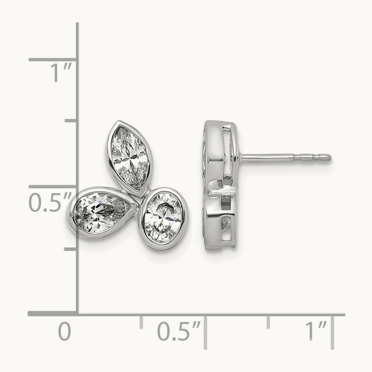 Oval Pear & Marquise 3 Stone Earrings, 2.00 ct tw Lab-Grown Diamond