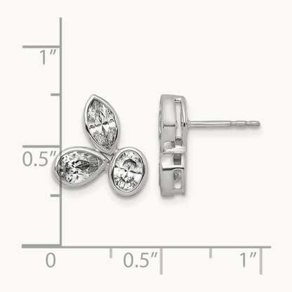 Oval Pear & Marquise 3 Stone Earrings, 2.00 ct tw Lab-Grown Diamond
