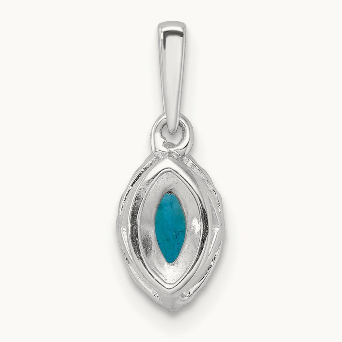Blue Topaz Dec Birthstone Pendant, 0.10 ct tw Lab-Grown Diamond