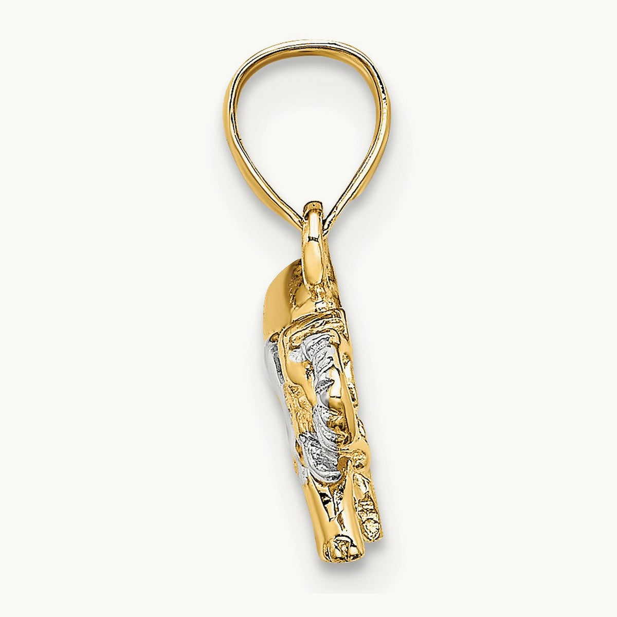 w/ Rhodium Small Elephant Charm, 14K