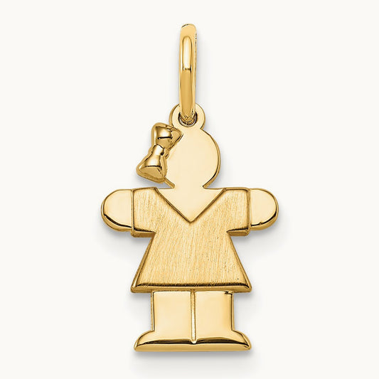 Mini Girl Hugs Charm — 14K Yellow Gold