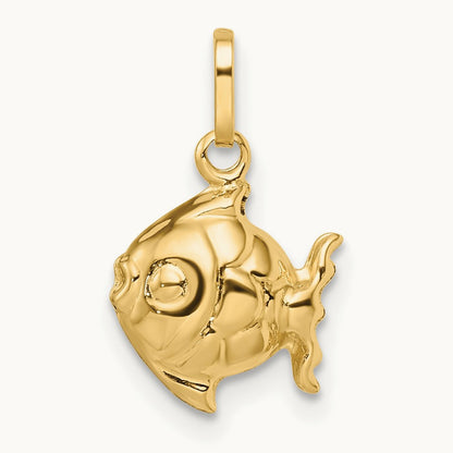 Madi K Polished 3-D Fish Pendant, 14K