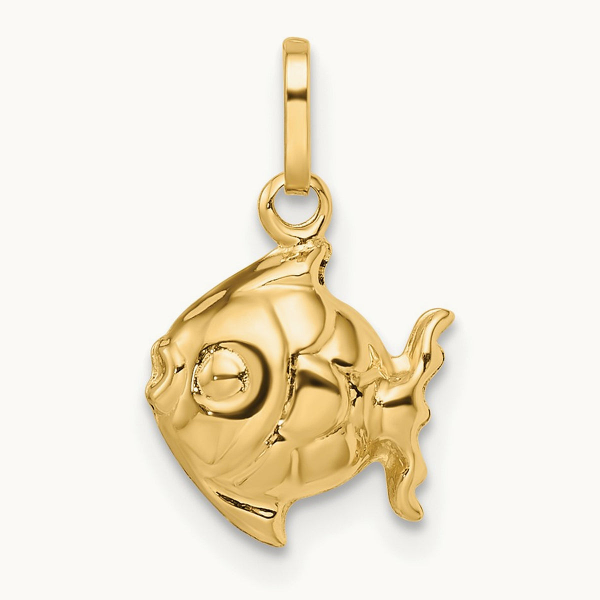 Madi K Polished 3-D Fish Pendant, 14K