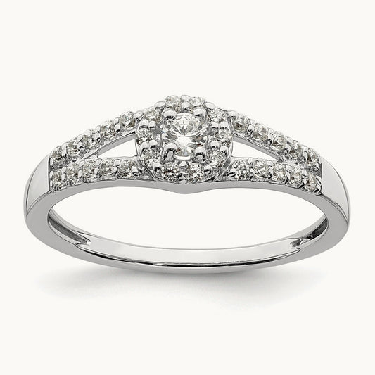 Round Halo Engagement Ring — VS/SI (Great), 7