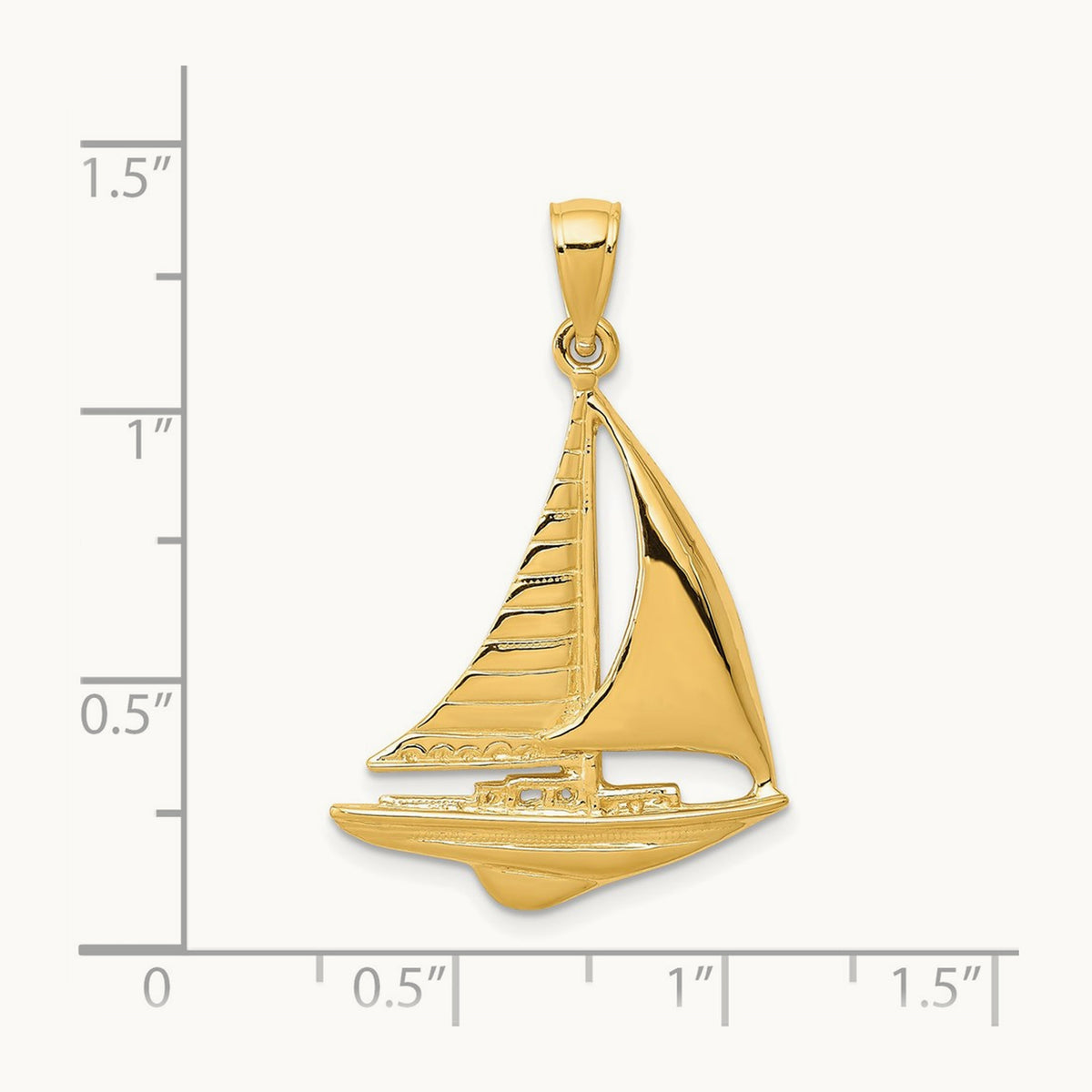 2-D Sailboat Pendant, 14K