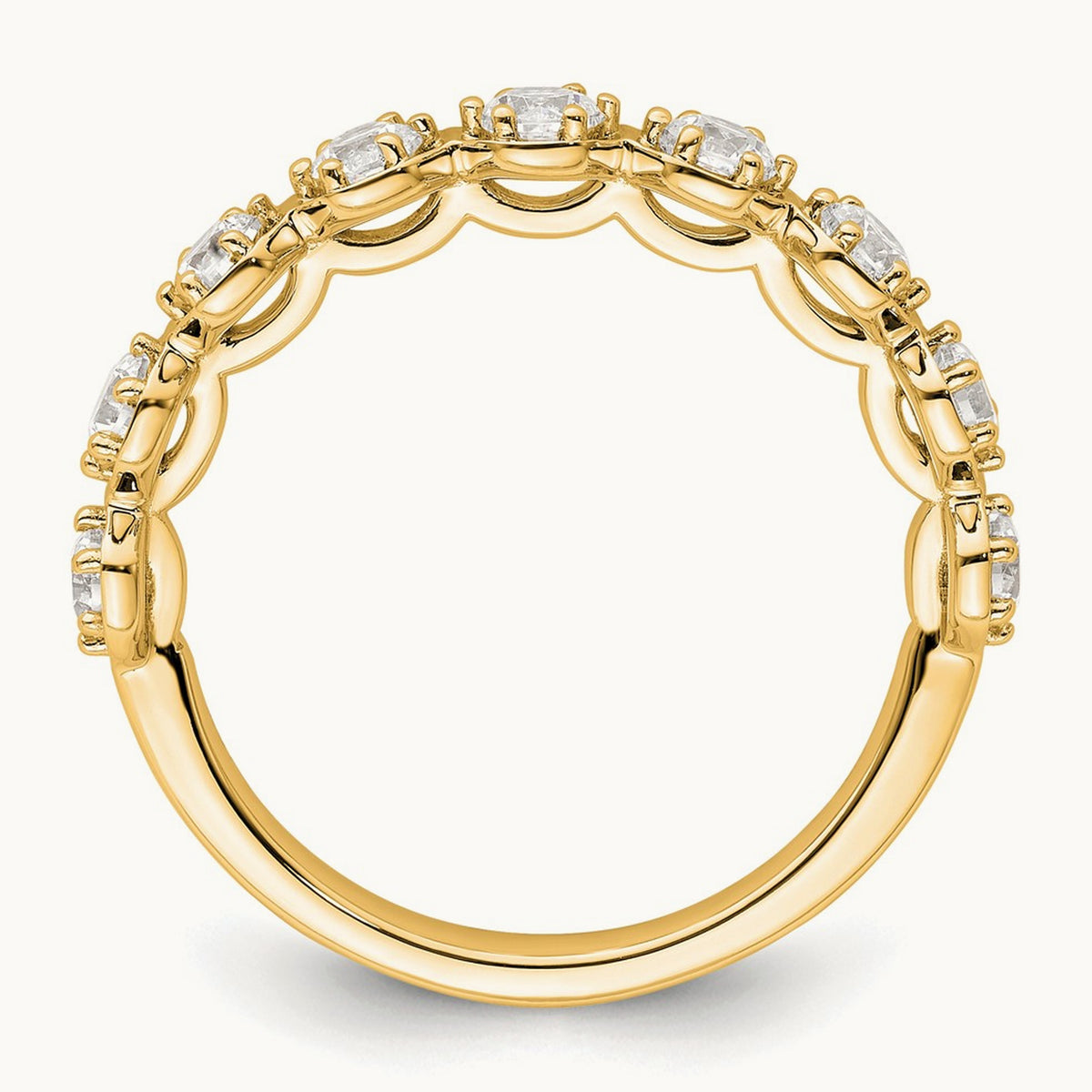 Hexagon Setting Wedding Band, 0.75 ct tw — 14K Yellow Gold