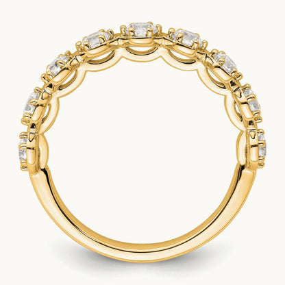 Hexagon Setting Wedding Band, 0.75 ct tw — 14K Yellow Gold