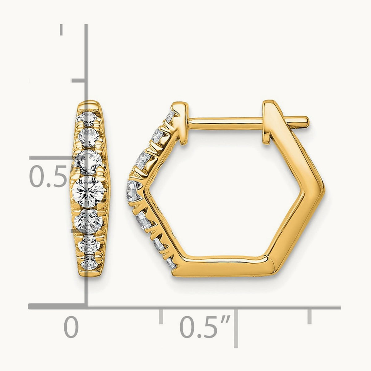 Fashion Hoop Earrings, 0.50-1.50 ct tw Lab-Grown Diamond — 1/2 ct, 14K Yellow Gold