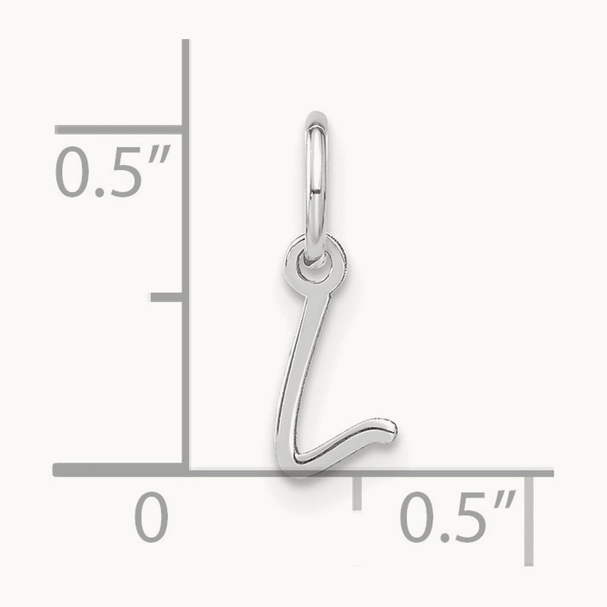 Upper case Initial Charm — 14K White Gold, L