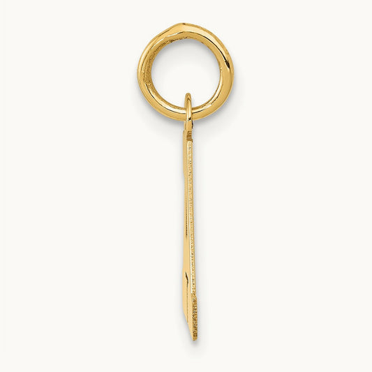 Small Block Initial Charm — 14K Yellow Gold, A