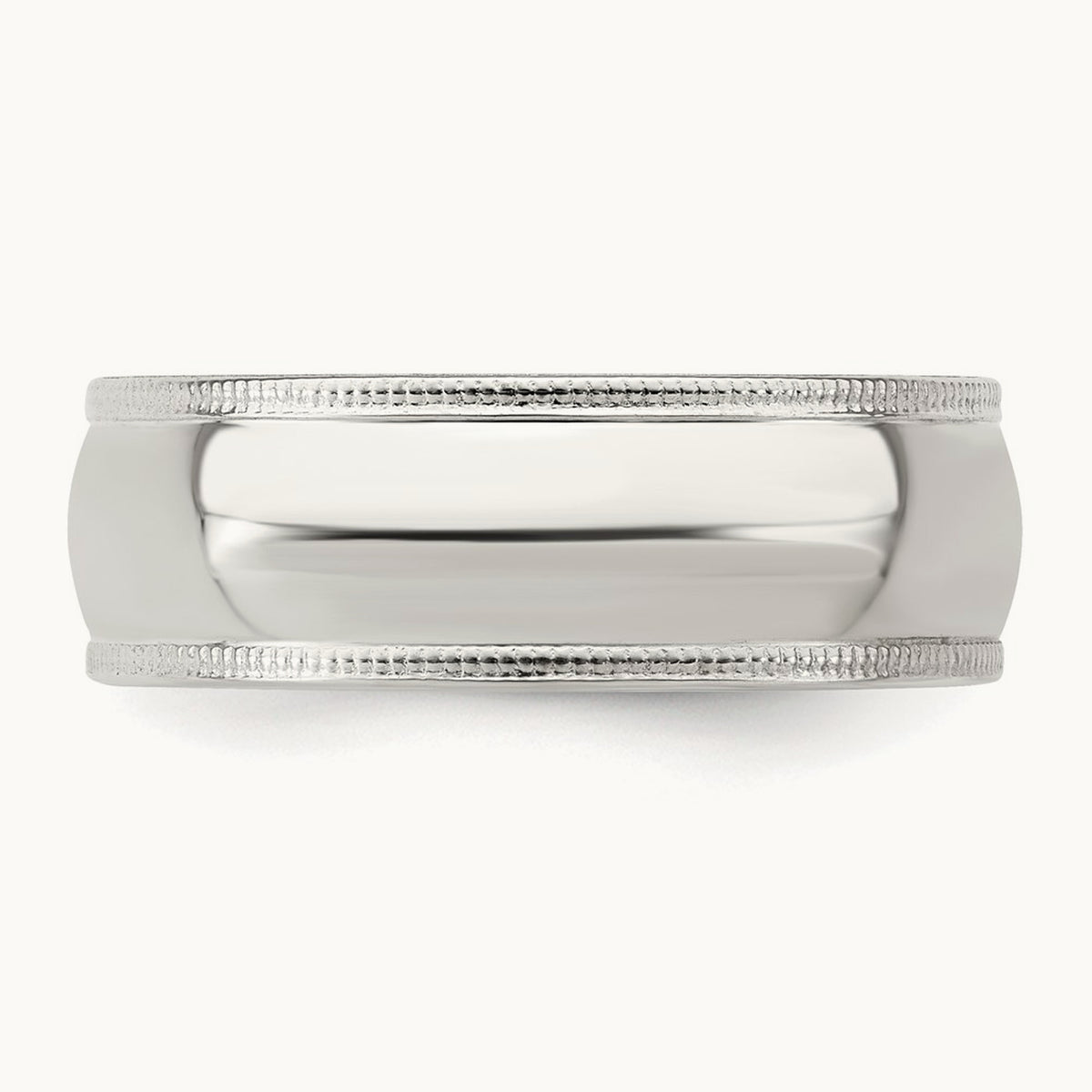 Milgrain Comfort Fit Band — Sterling Silver, 7mm