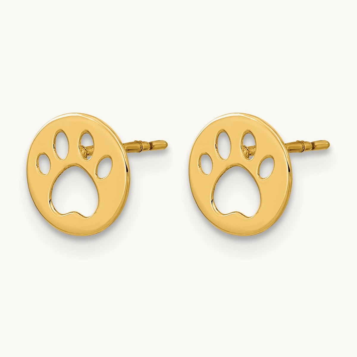 Madi K Kids Pawprint Post Earrings, 14K