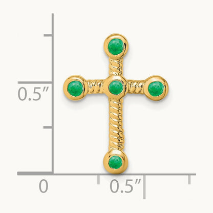 Emerald Cross Chain Slide, 14K