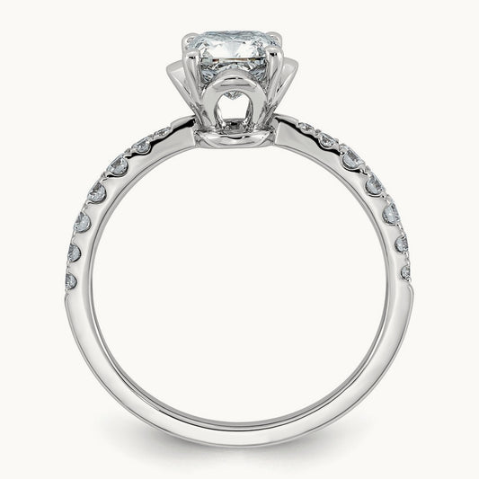 Cushion Center 4-Prong Ring, 1 1/3-2 7/8 ct Lab-Grown Diamond