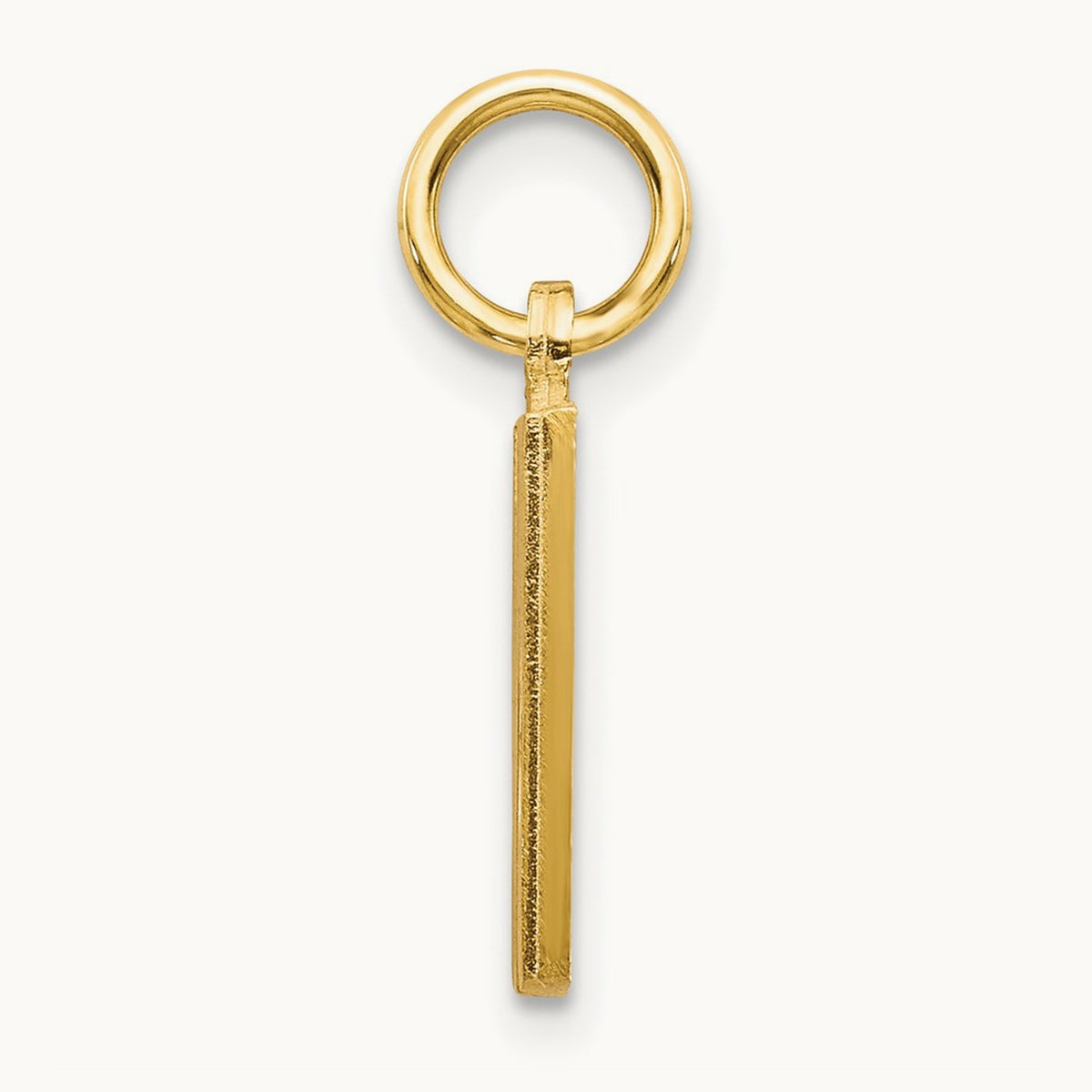 Satin Diamond-cut Initial Charm — 14K Yellow Gold, M