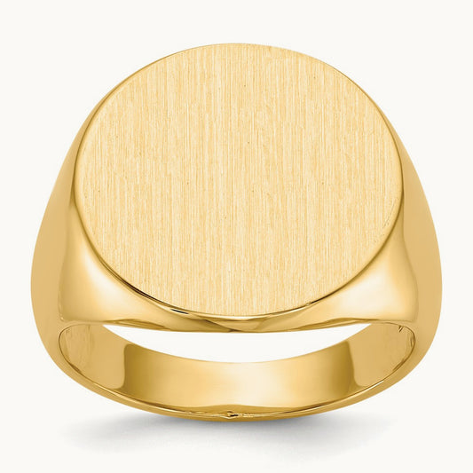 18.0x17. Closed Back Mens Signet Ring, 5mm, 14K
