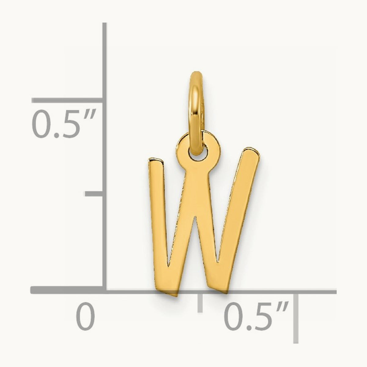 Small Slanted Block Initial Charm — 14K Yellow Gold, W