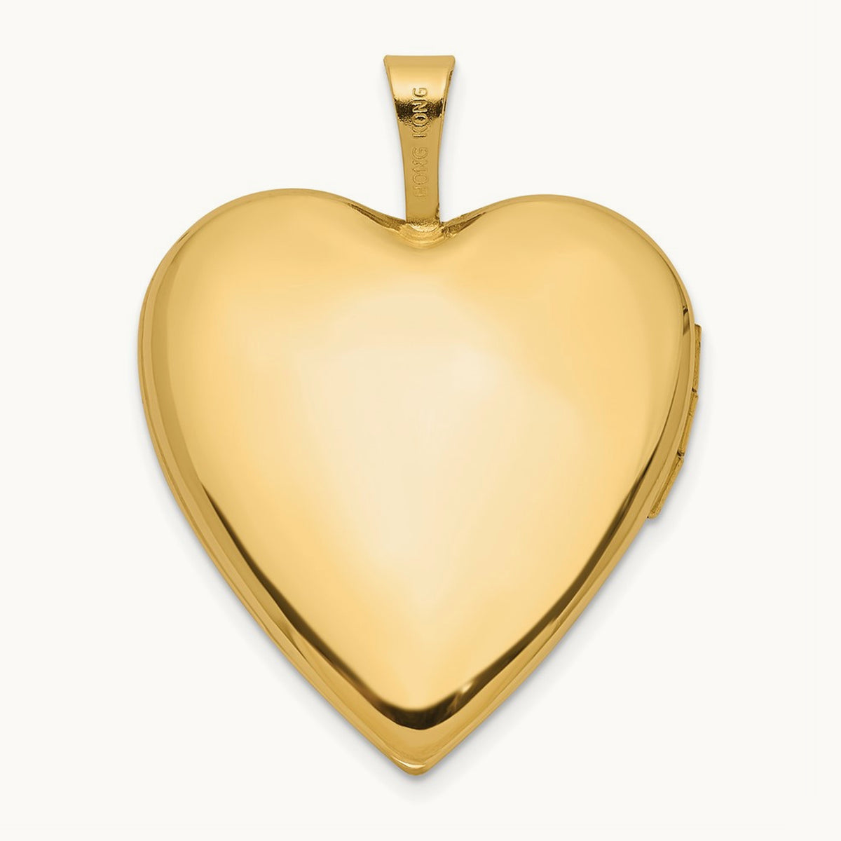 Polished Floral Design Diamond Heart Locket, 20mm, 14K