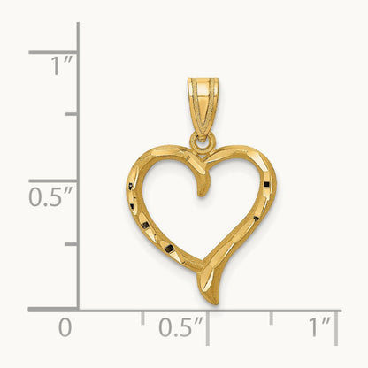 Polished Heart Pendant, 14K