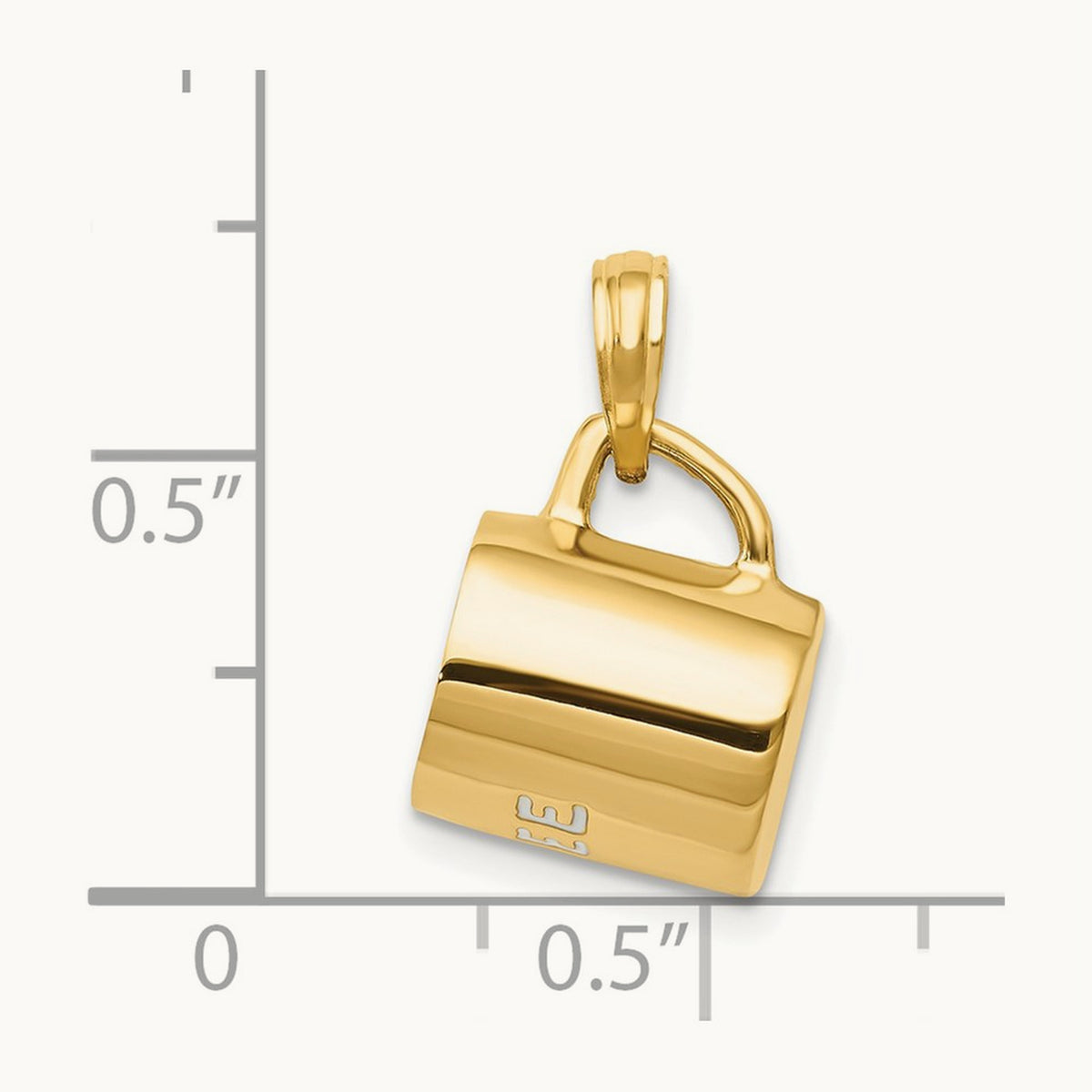 3D Enameled Coffee Cup Pendant, 14K