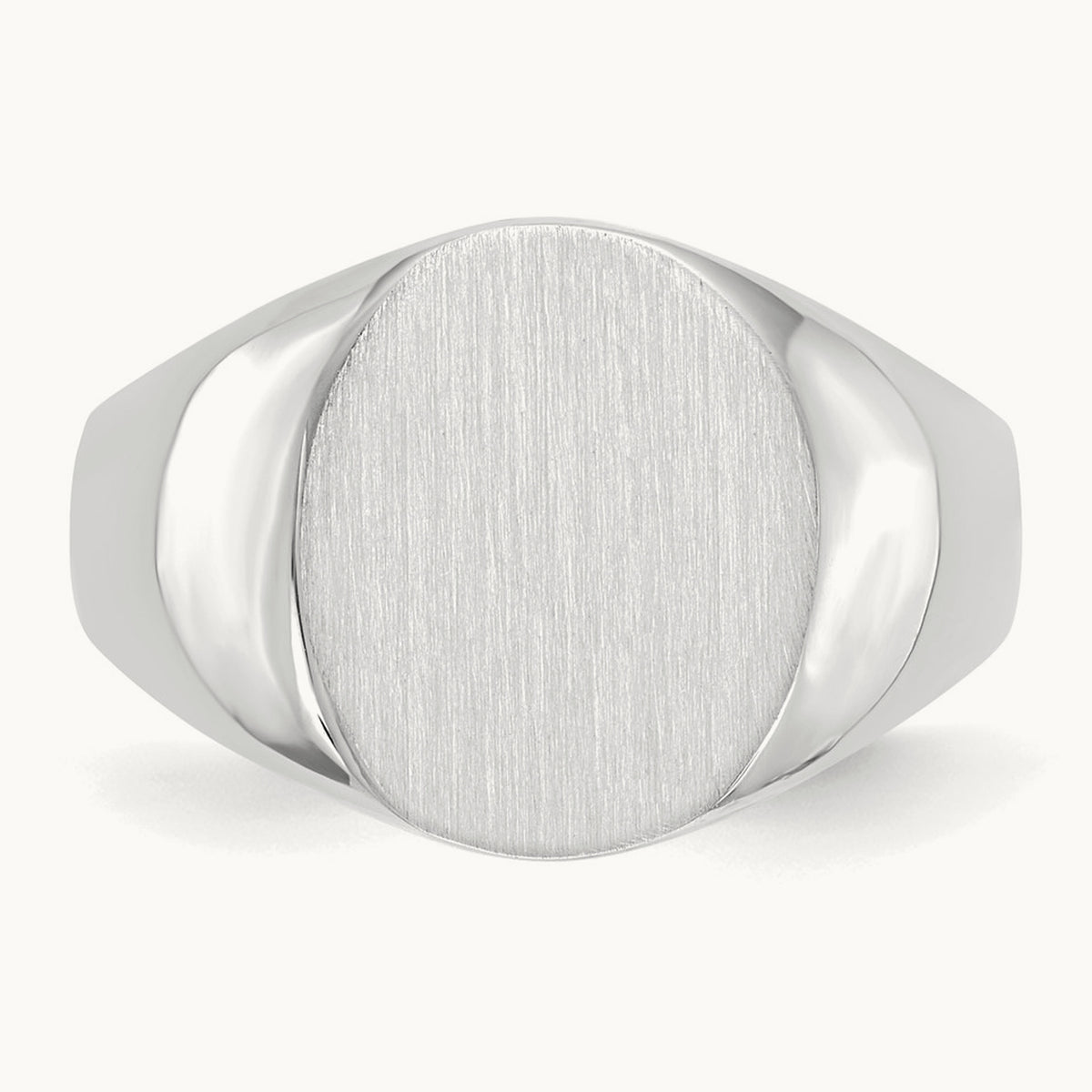 13.0x15. Open Back Signet Ring, 5mm, 14K White Gold