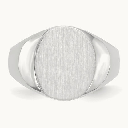 13.0x15. Open Back Signet Ring, 5mm, 14K White Gold