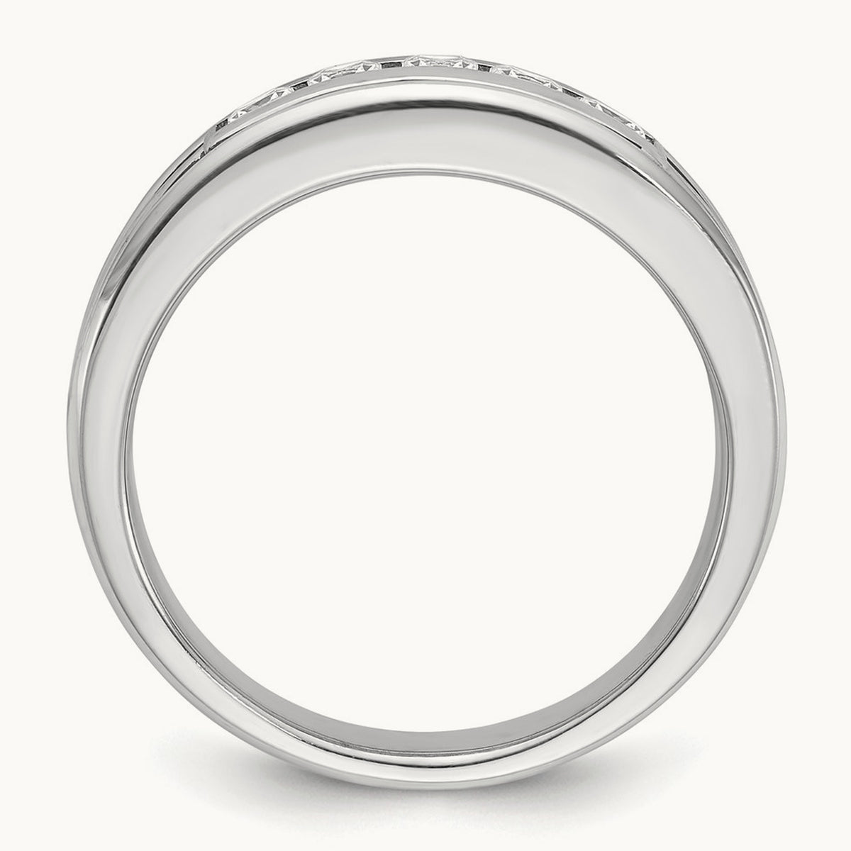 w/ Black RH IBGoodman Men's Textured Square 5-Stone Dia Ring, 14K White Gold