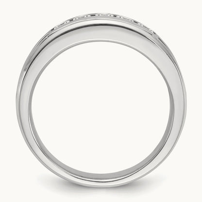 w/ Black RH IBGoodman Men's Textured Square 5-Stone Dia Ring, 14K White Gold