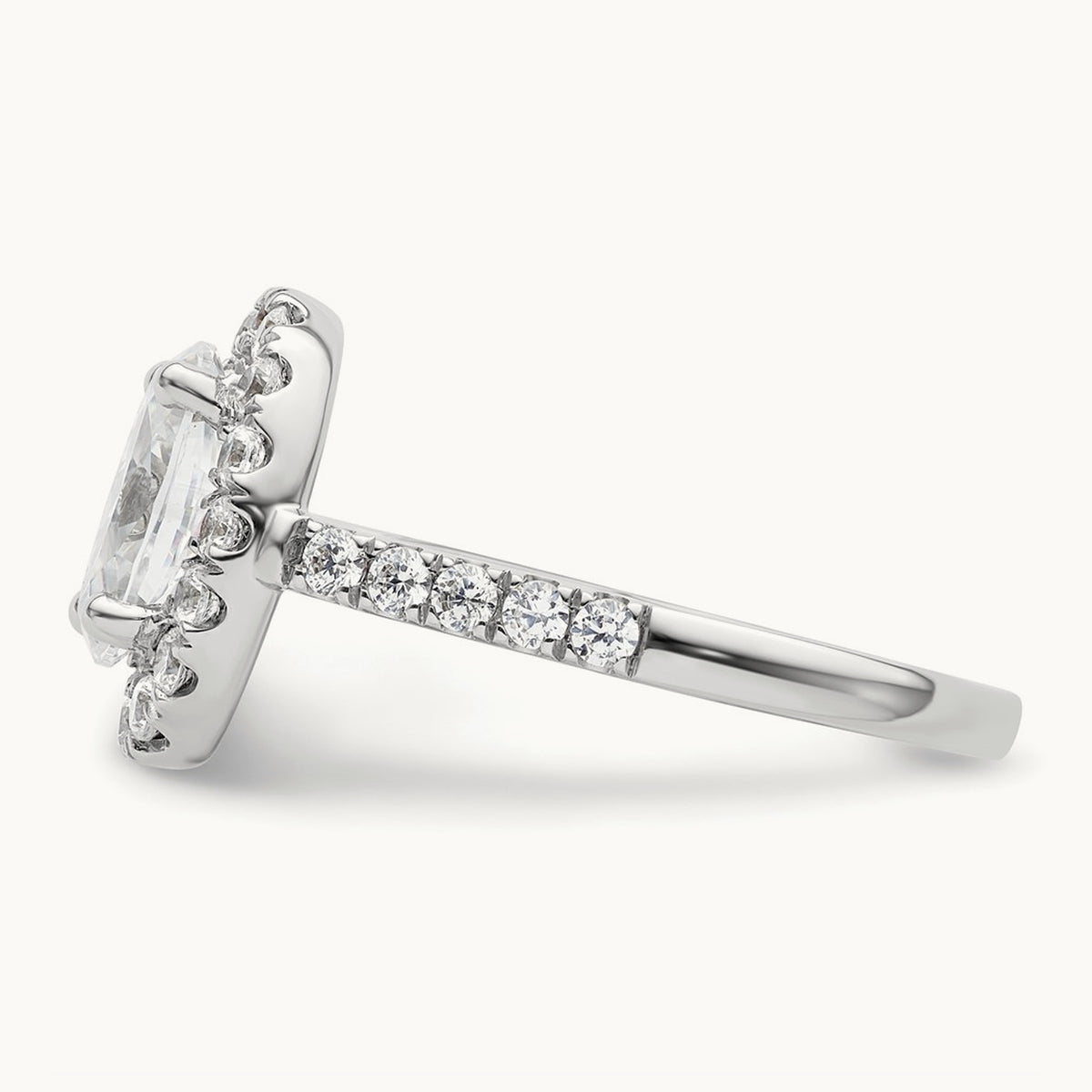Oval Semi-Mount Engagement Ring — 7/8 ct (holds 2 ct center), 7