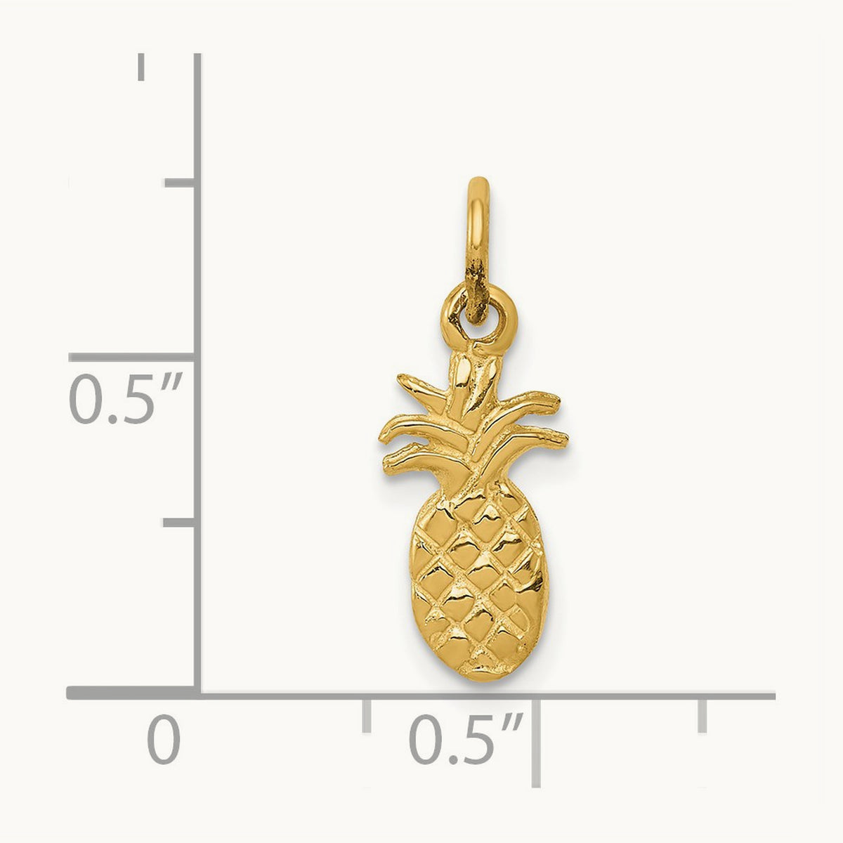Polished Pineapple Charm, 14K