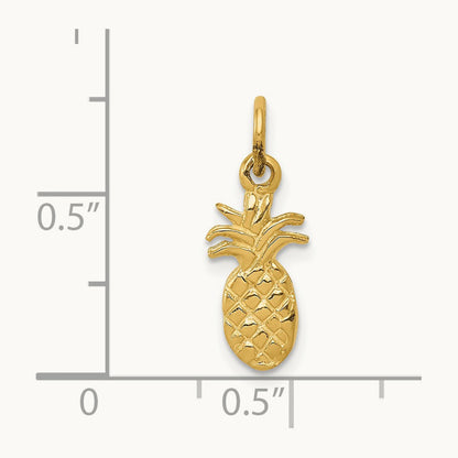 Polished Pineapple Charm, 14K