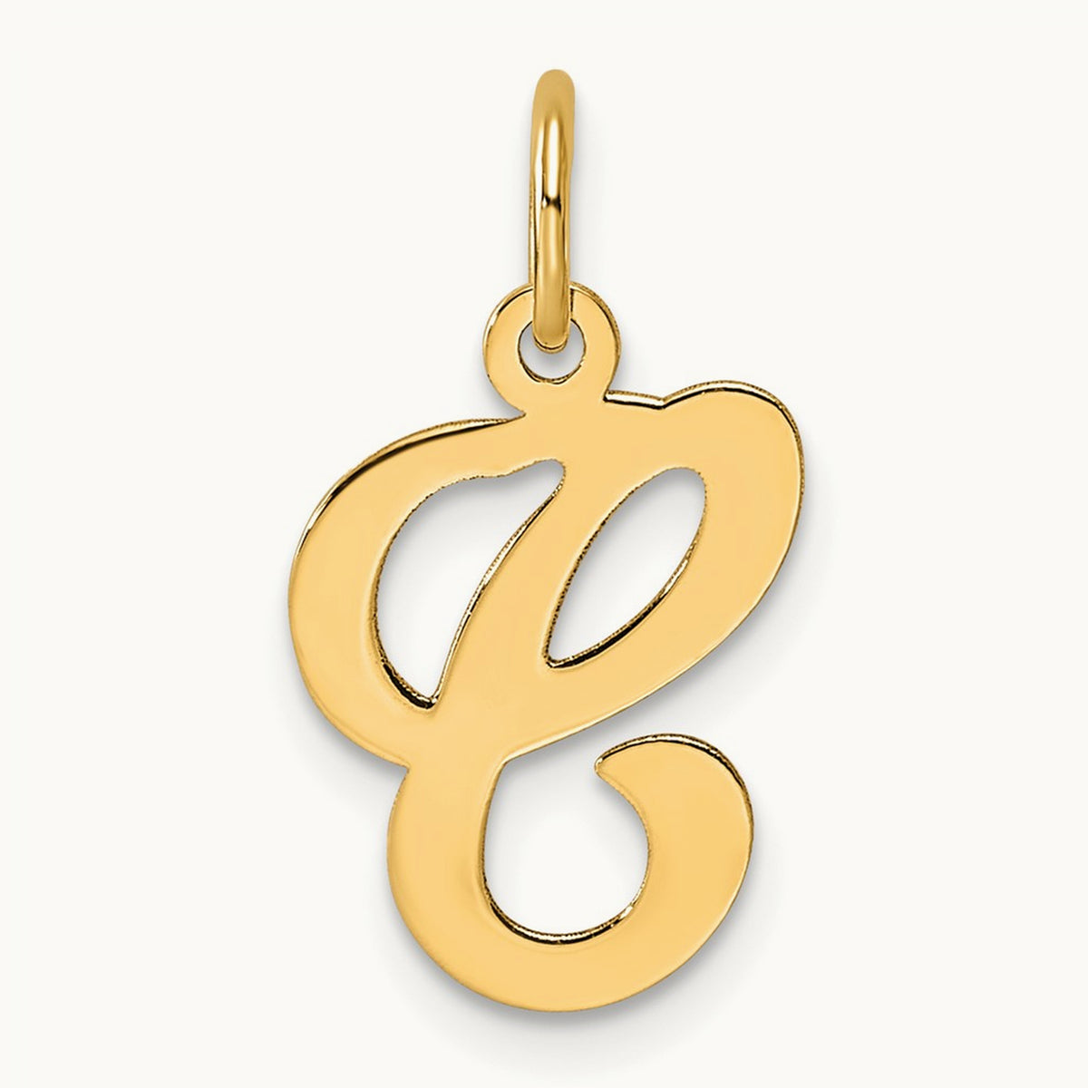 Script Initial Charm, 14K Yellow Gold