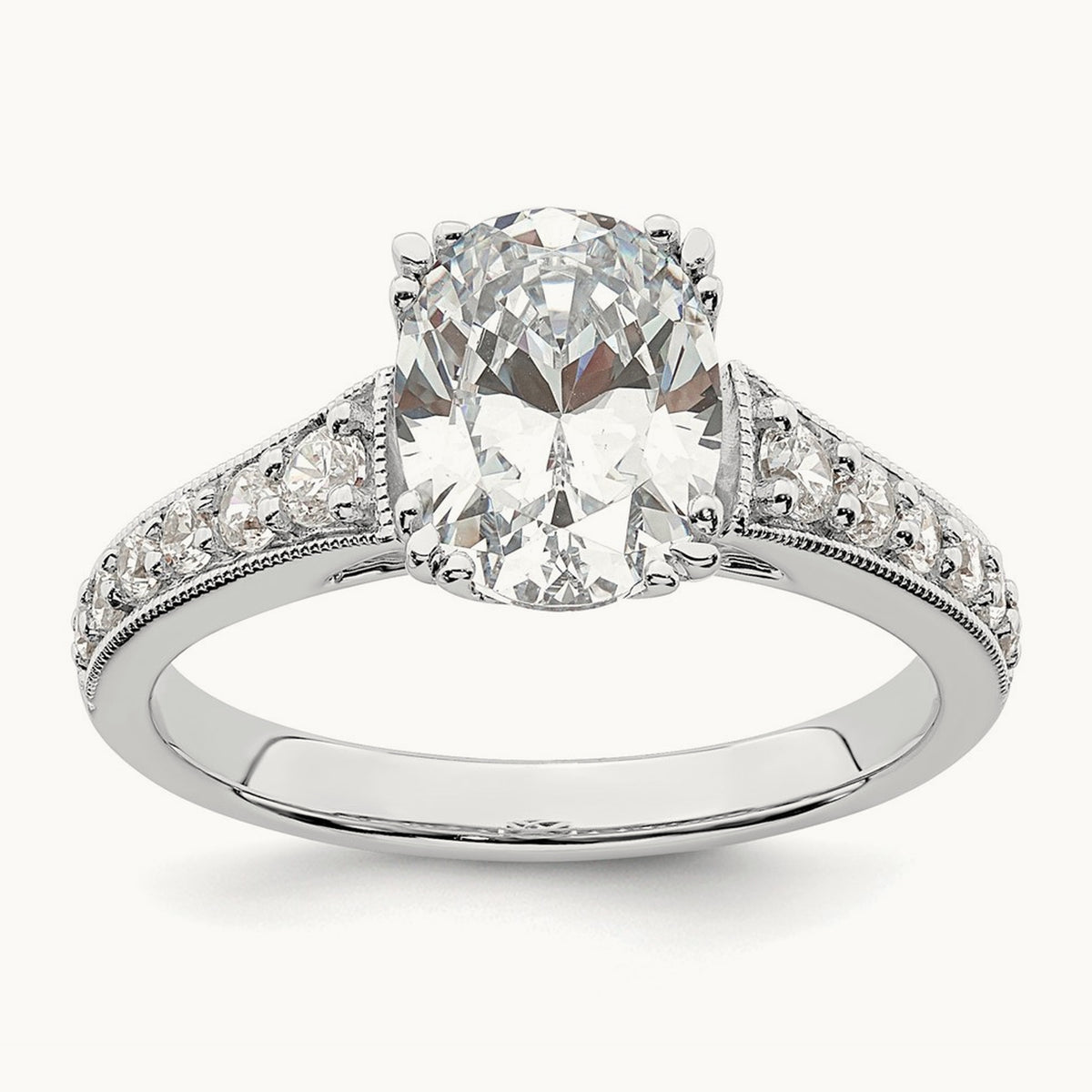 1 1/2ct Oval Semi-Mount Engagement Dia Ring, 14K White Gold