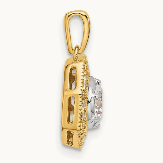 Octogon Halo Pendant, 0.75 ct tw Lab-Grown Diamond