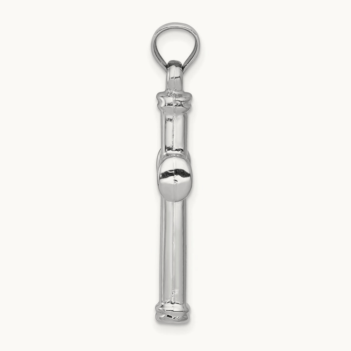 Hollow Cross Pendant, 14K White Gold