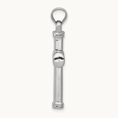 Hollow Cross Pendant, 14K White Gold