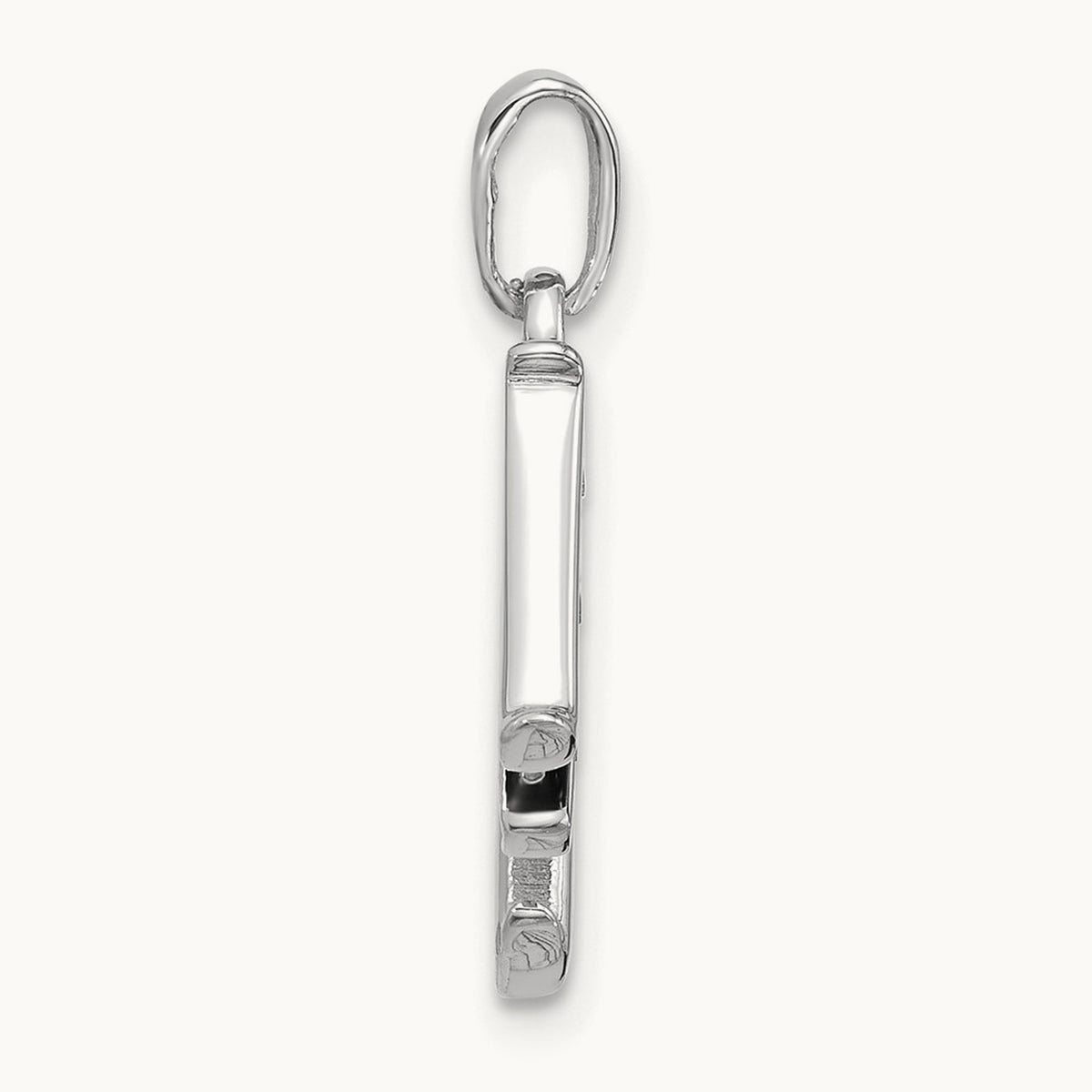 Diamond Letter M Initial Pendant, 14K White Gold