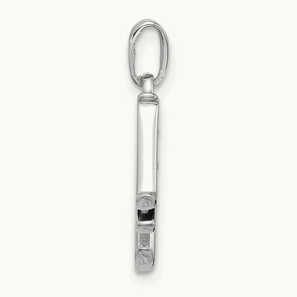 Diamond Letter M Initial Pendant, 14K White Gold